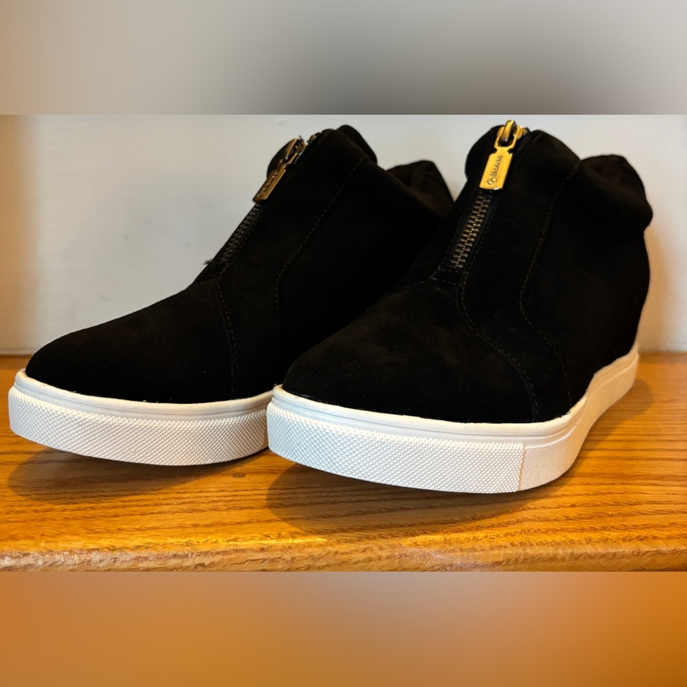 Blondo Black Waterproof Suede Women's Sneakers with White Soles